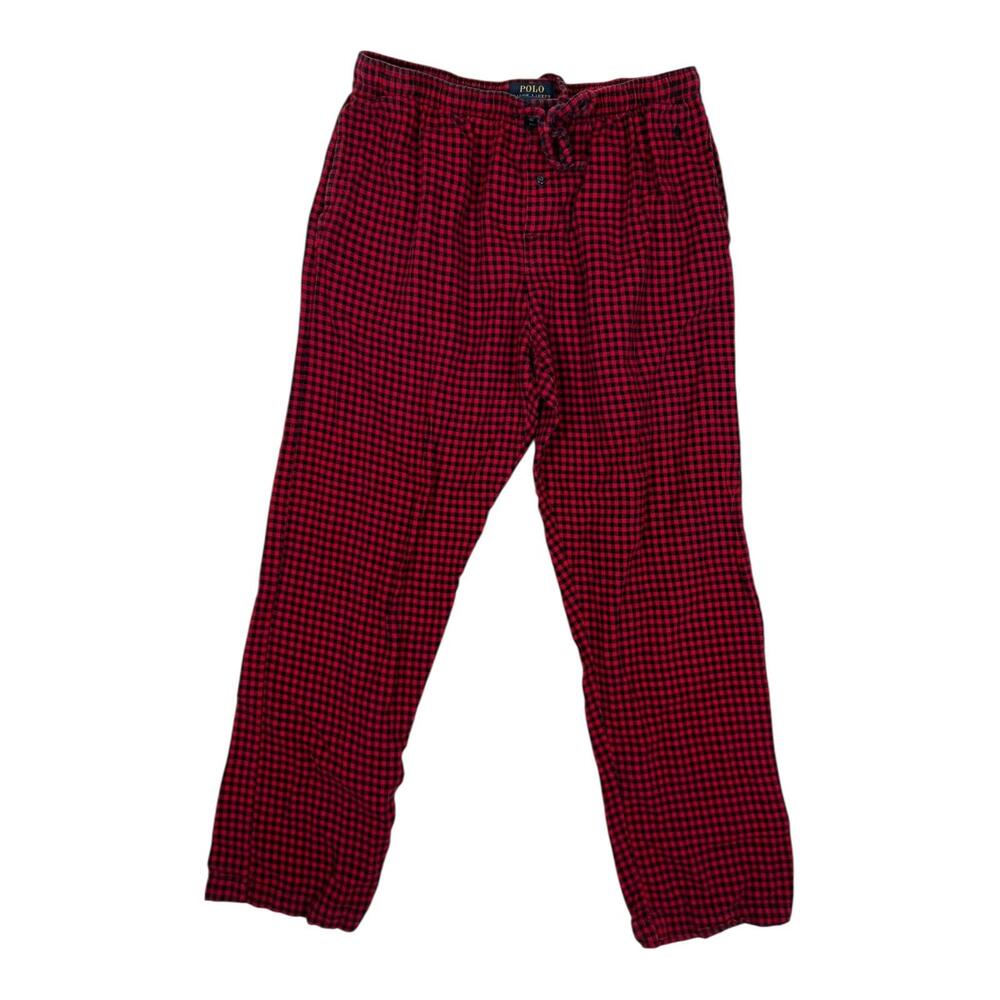 Polo Ralph Lauren Sleep Pants Mens Large Red Plaid Flannel Lounge Pajamas
